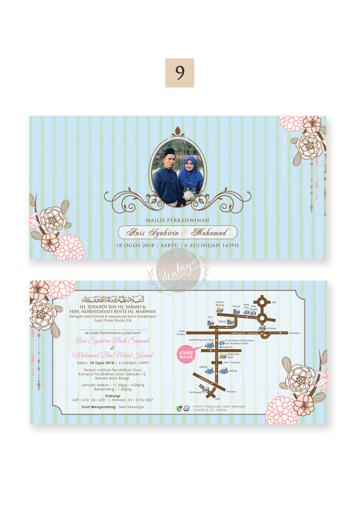 jentayu design kad kahwin warna penuh poskad full colour color postcard wedding cards DL 4x8